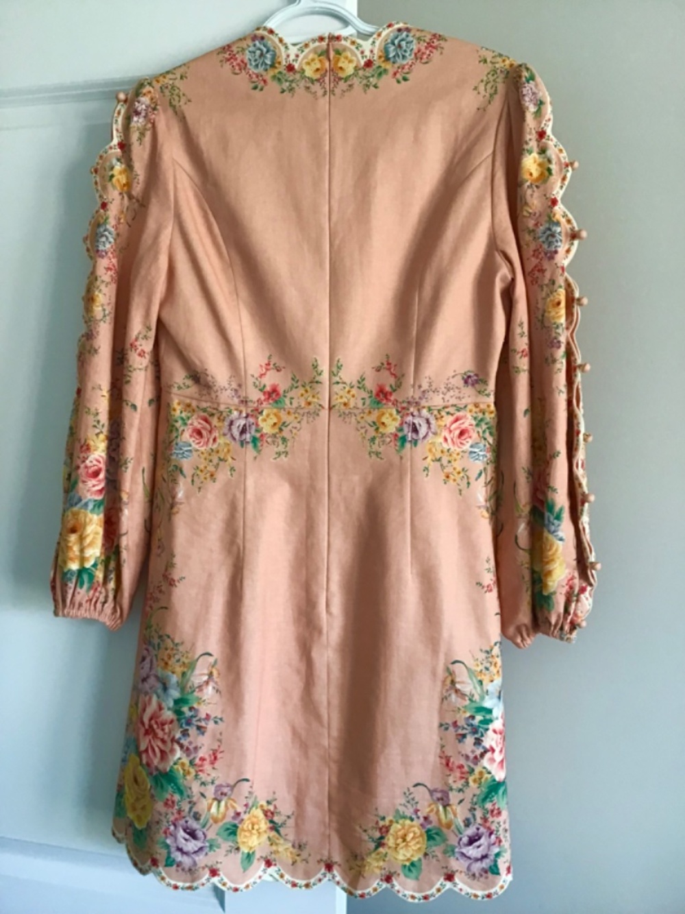 SOLD Zimmermann pink floral zinnia scalloped dress - Picture 4 of 7
